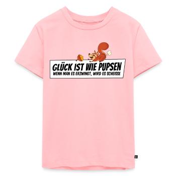 Glück ist wie Pupsen - Kinder Premium Bio T-Shirt - Rosa - Vorne - AI Model Kid Female (0cm)