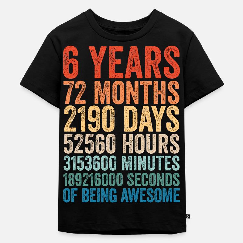 6. Geburtstag 6 Jahre Retro Geschenk Vinatge - Kinder Premium Bio T-Shirt - Schwarz