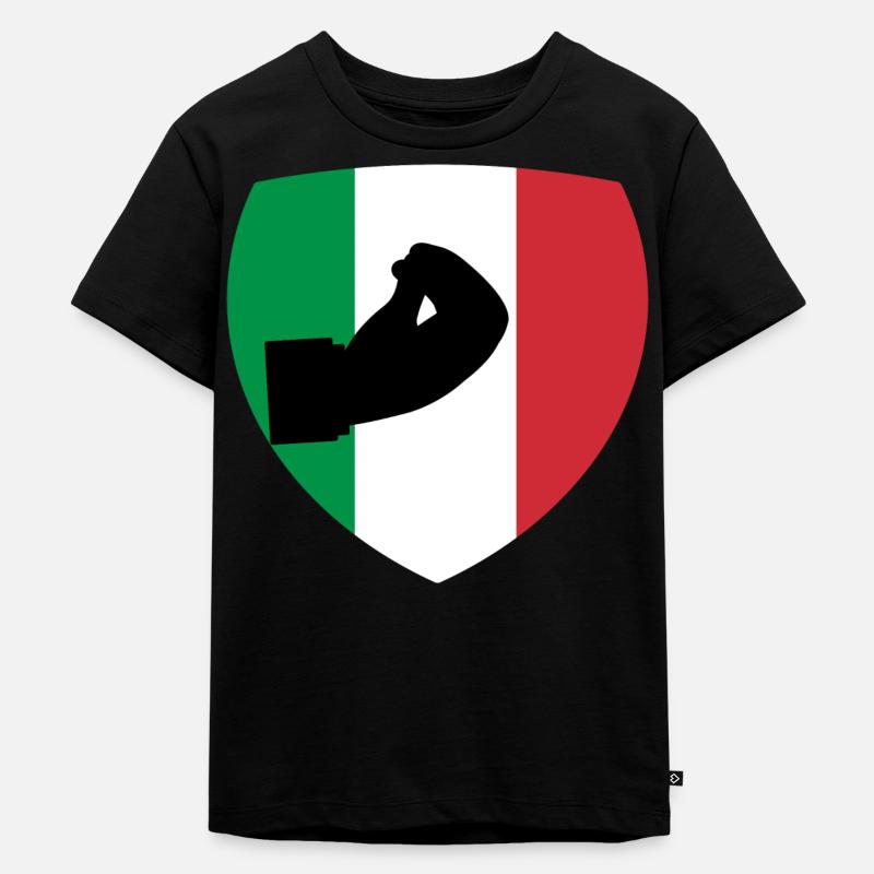 Italia Gestes de la main Drapeau italien - T-shirt Premium bio Enfant - noir