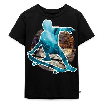 Skateboard Jeune - T-shirt Premium bio Enfant - noir - Devant - Mikhail (115cm)