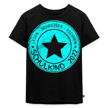 Schulkind 2022 Grundschule 1. Klasse Einschulung t - Kinder Premium Bio T-Shirt - Schwarz - Vorne - Mikhail (115cm)