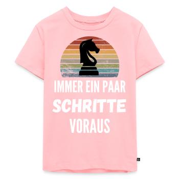 Schritte Voraus Schach Geschenk Schachspieler - Kinder Premium Bio T-Shirt - Rosa - Vorne - AI Model Kid Female (0cm)