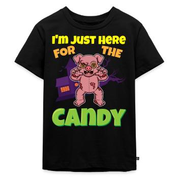 I'm Just Here For The Candy Scary Halloween Beast - Kinder Premium Bio T-Shirt - Schwarz - Vorne - Mikhail (115cm)