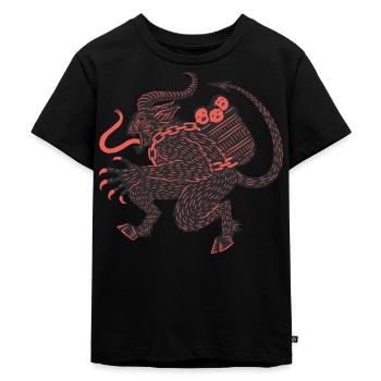 Okkulter Krampus Anti-Weihnachts-Dämon - Kinder Premium Bio T-Shirt - Schwarz - Vorne - Mikhail (115cm)