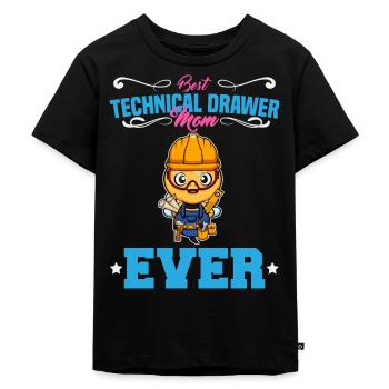 Best Technical Drawer Mom Ever Funny Archtect Gift - Kids Premium Organic T-Shirt - black - Front - Mikhail (115cm)
