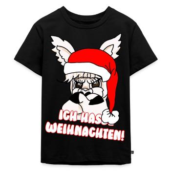 Comicstyle Alpakamotiv - Weihnachten ohne mich - Kinder Premium Bio T-Shirt - Schwarz - Vorne - Mikhail (115cm)
