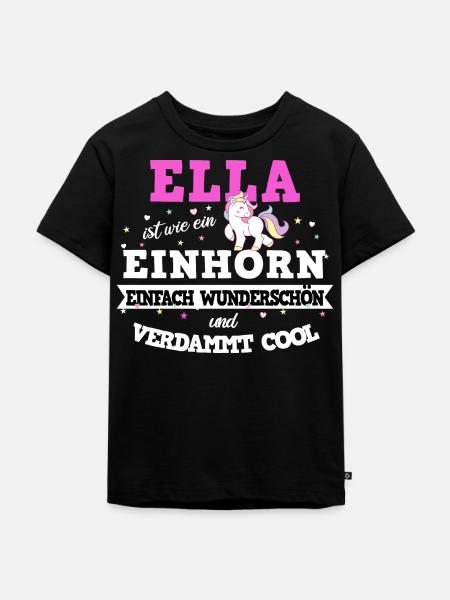 Ella Mädchen Frauen Geschenk - Kinder Premium Bio T-Shirt - Schwarz