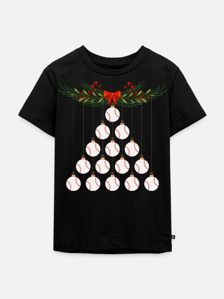 Baseball Christbaum - Kinder Premium Bio T-Shirt - Schwarz