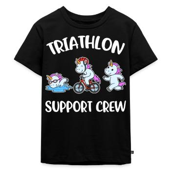 Triathlon Support Crew Triathlon Geschenk - Kinder Premium Bio T-Shirt - Schwarz - Vorne - Mikhail (115cm)