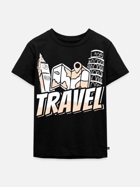 Travel - Kinder Premium Bio T-Shirt - Schwarz