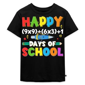 100 days school child school beginners - Kids Premium Organic T-Shirt - black - Front - Mikhail (115cm)