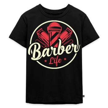 Barbier Life Coiffeur Coupe de cheveux - T-shirt Premium bio Enfant - noir - Devant - Mikhail (115cm)
