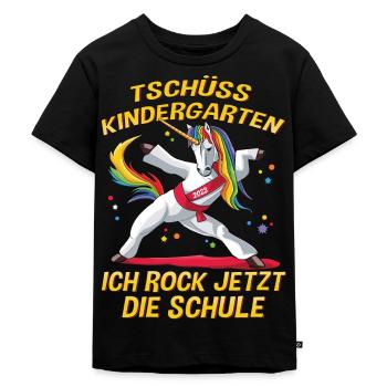 Kindergarten Abschluss Kita Abgänger Schulanfänger - Kinder Premium Bio T-Shirt - Schwarz - Vorne - Mikhail (115cm)