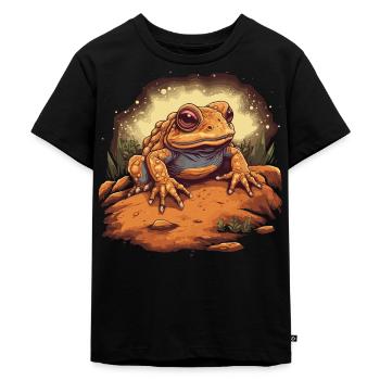 Kröte Amphibien - Kinder Premium Bio T-Shirt - Schwarz - Vorne - Mikhail (115cm)