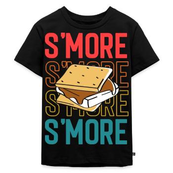 Retro Smore Marshmallow Vintage Camping - Kinder Premium Bio T-Shirt - Schwarz - Vorne - Mikhail (115cm)