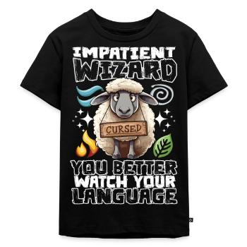Gaming Gamer RPG Role Playing Wizard Magician - Kids Premium Organic T-Shirt - black - Front - Mikhail (115cm)