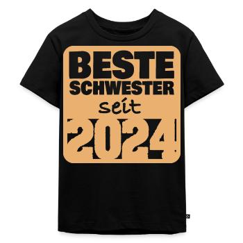2024 - Kinder Premium Bio T-Shirt - Schwarz - Vorne - Mikhail (115cm)