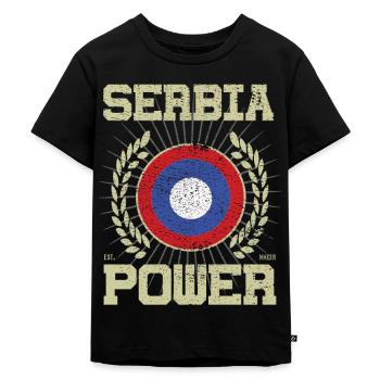 Design Cool Serbie - T-shirt Premium bio Enfant - noir - Devant - Mikhail (115cm)