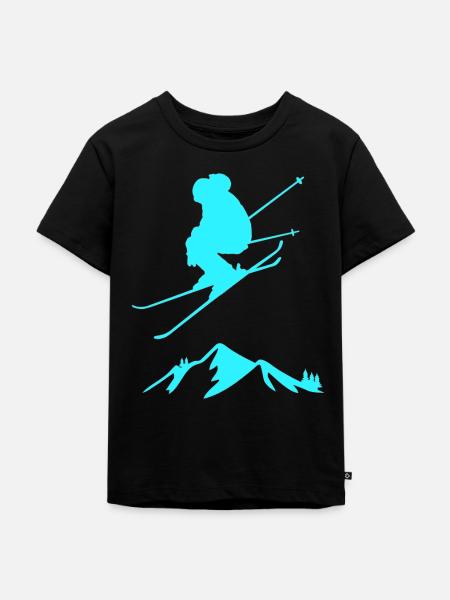 skifahren schifoan - Kinder Premium Bio T-Shirt - Schwarz