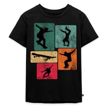 Skateboarden Skateboarder Skateboard - Kinder Premium Bio T-Shirt - Schwarz - Vorne - Mikhail (115cm)