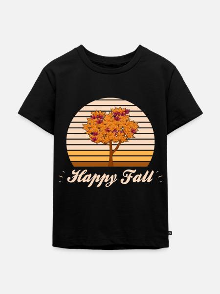 Herbst - Kinder Premium Bio T-Shirt - Schwarz