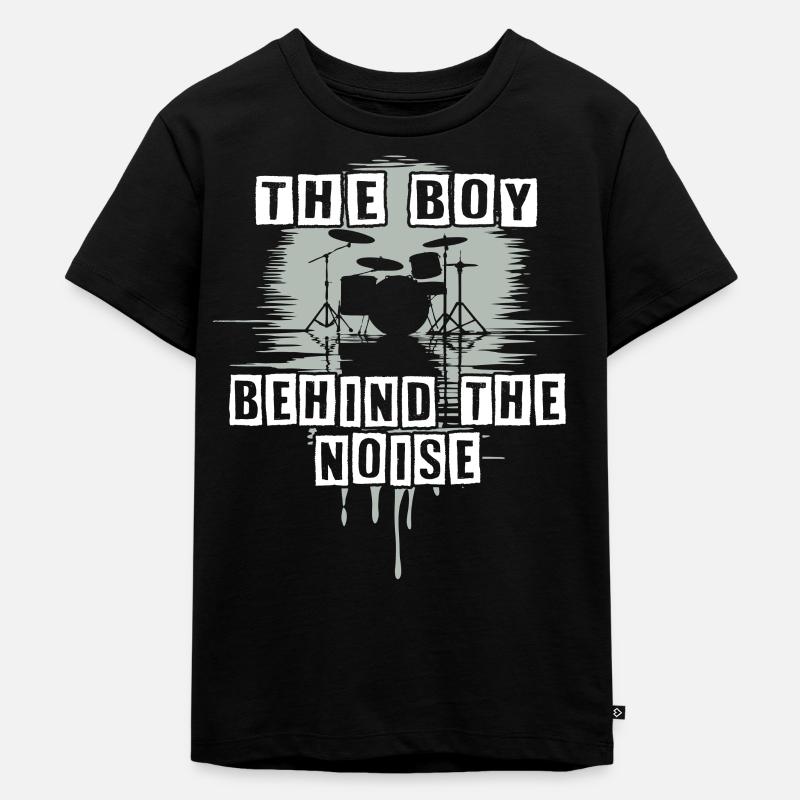 Drummer Boy Schlagzeuger Drumset Silhouette - T-shirt Premium bio Enfant - noir
