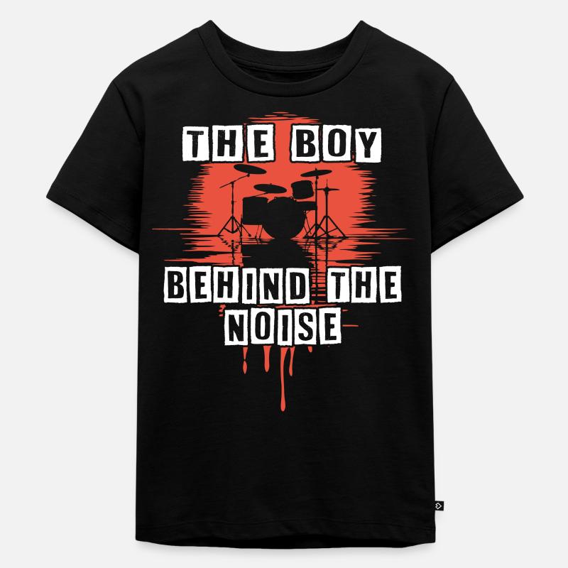Drummer Boy Schlagzeuger Drumset Silhouette - T-shirt Premium bio Enfant - noir