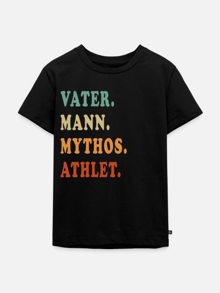 Athlet Vater Mythos - Kinder Premium Bio T-Shirt - Schwarz
