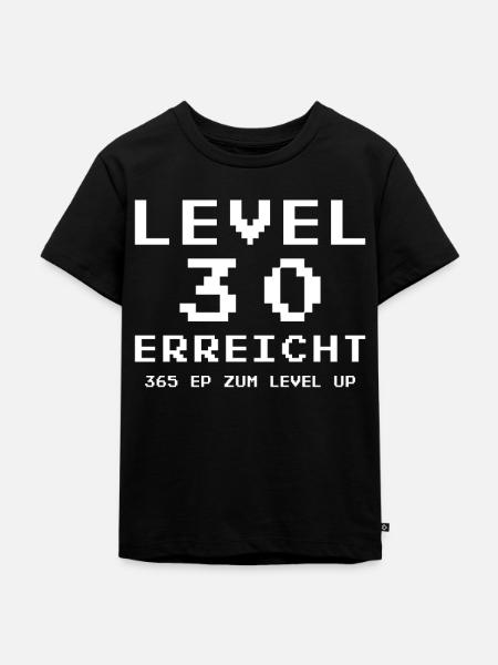 Level 30 Erreicht Gamer - Kinder Premium Bio T-Shirt - Schwarz