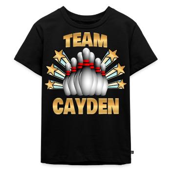 Bowling Cayden - Kids Premium Organic T-Shirt - black - Front - Mikhail (115cm)