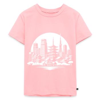 Asiatische Metropole – Skyline Design - Kinder Premium Bio T-Shirt - Rosa - Vorne - AI Model Kid Female (0cm)