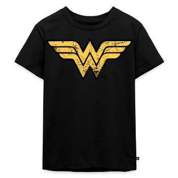 Justice League Wonder Woman Logo vintage - Kinder Premium Bio T-Shirt - Schwarz - Vorne - Mikhail (115cm)