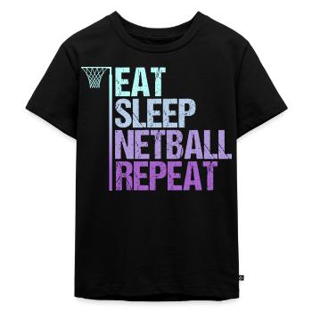Netball Lustiger Netballspieler - Kinder Premium Bio T-Shirt - Schwarz - Vorne - Mikhail (115cm)