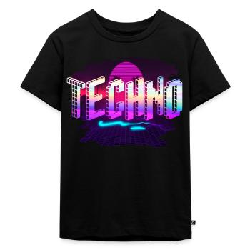 Techno - Kinder Premium Bio T-Shirt - Schwarz - Vorne - Mikhail (115cm)