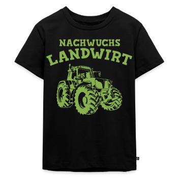 Traktor Junge Nachwuchs Landwirt Bauernhof - Kinder Premium Bio T-Shirt - Schwarz - Vorne - Mikhail (115cm)