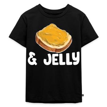 Erdnussbutter und Marmelade - Kinder Premium Bio T-Shirt - Schwarz - Vorne - Mikhail (115cm)