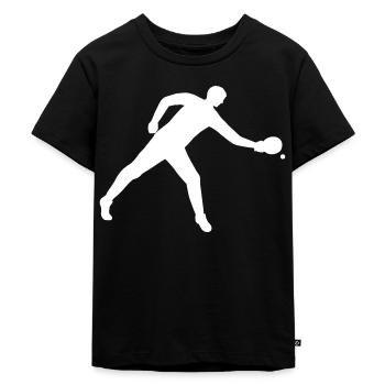 Joueurs jouant au tennis de table en blanc - T-shirt Premium bio Enfant - noir - Devant - Mikhail (115cm)