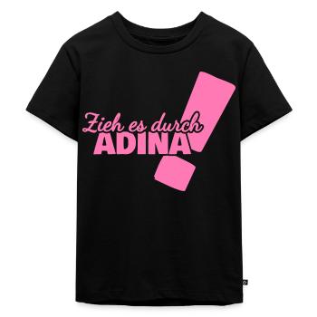 Geschenk für Adina - Kinder Premium Bio T-Shirt - Schwarz - Vorne - Mikhail (115cm)