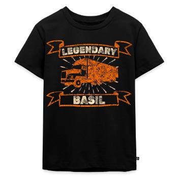 Brummi Basil - Kinder Premium Bio T-Shirt - Schwarz - Vorne - Mikhail (115cm)