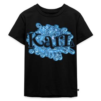 Wassertropfen für Karl Karl Name - Kinder Premium Bio T-Shirt - Schwarz - Vorne - Mikhail (115cm)