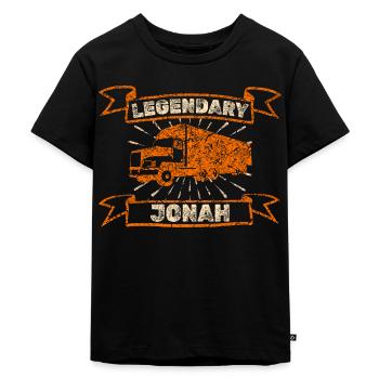 Geschenk für Jonah - Kinder Premium Bio T-Shirt - Schwarz - Vorne - Mikhail (115cm)