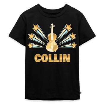 Musikinstrument Collin - Kinder Premium Bio T-Shirt - Schwarz - Vorne - Mikhail (115cm)