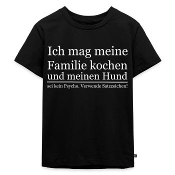 Lehrer Deutsch Spruch Satzzeichen lustig Geschenk - Kinder Premium Bio T-Shirt - Schwarz - Vorne - Mikhail (115cm)