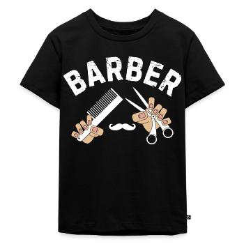 Barber Barber Hairdresser Hairmaster Haircut - Kids Premium Organic T-Shirt - black - Front - Mikhail (115cm)