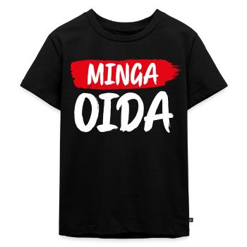 MINGA OIDA | MÜNCHEN | GESCHENK | ROT - Kinder Premium Bio T-Shirt - Schwarz - Vorne - Mikhail (115cm)