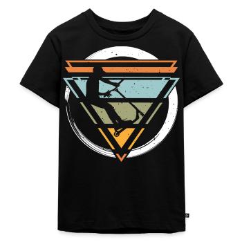 Stuntroller Roller Pumptrack Scooter Skater - Kinder Premium Bio T-Shirt - Schwarz - Vorne - Mikhail (115cm)