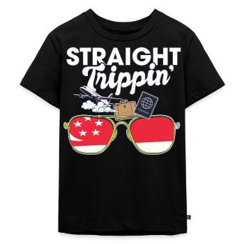 Straight Trippin' Singapore Vacances Voyage - T-shirt Premium bio Enfant - noir - Devant - Mikhail (115cm)