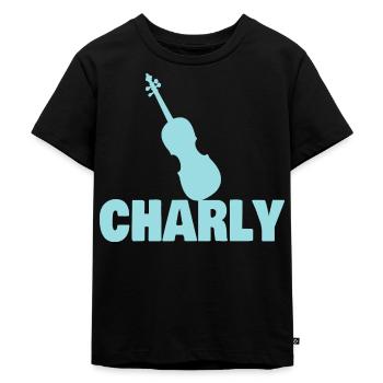 Bratsche Charly - Kinder Premium Bio T-Shirt - Schwarz - Vorne - Mikhail (115cm)