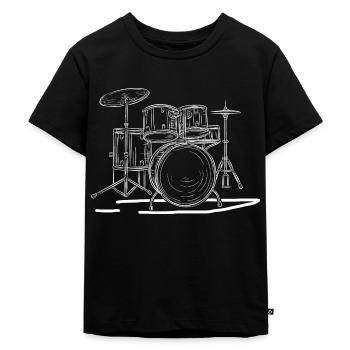 Schlagzeug - Kinder Premium Bio T-Shirt - Schwarz - Vorne - Mikhail (115cm)