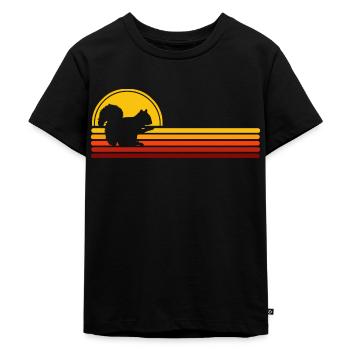 Eichhörnchen - Kinder Premium Bio T-Shirt - Schwarz - Vorne - Mikhail (115cm)